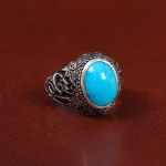 انگشتر فيروزه عجمی مردانه کد 27806