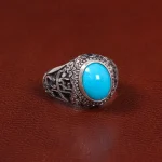 انگشتر فيروزه عجمی مردانه کد 27812
