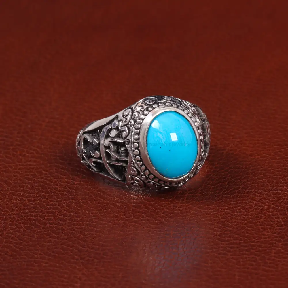 انگشتر فيروزه عجمی مردانه کد 27812