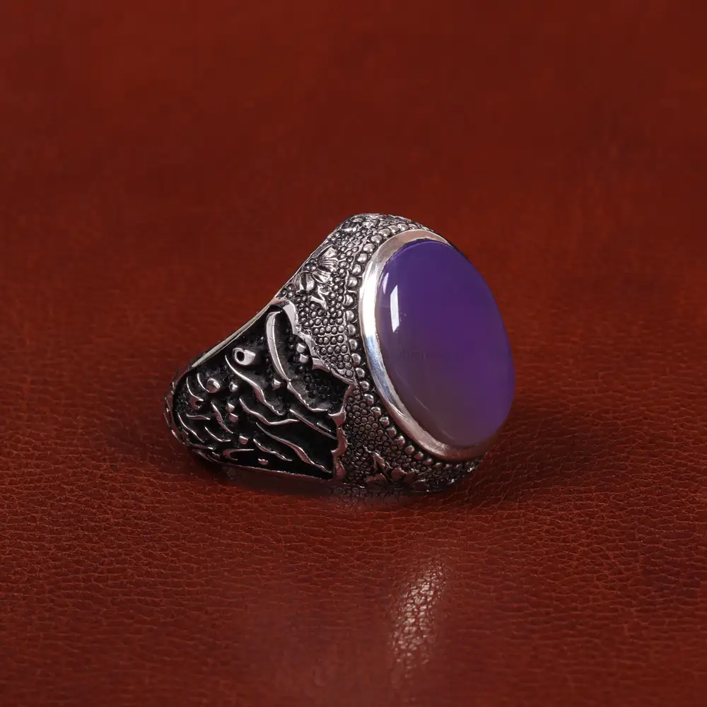 انگشتر عقیق سوسنی مردانه کد 27818