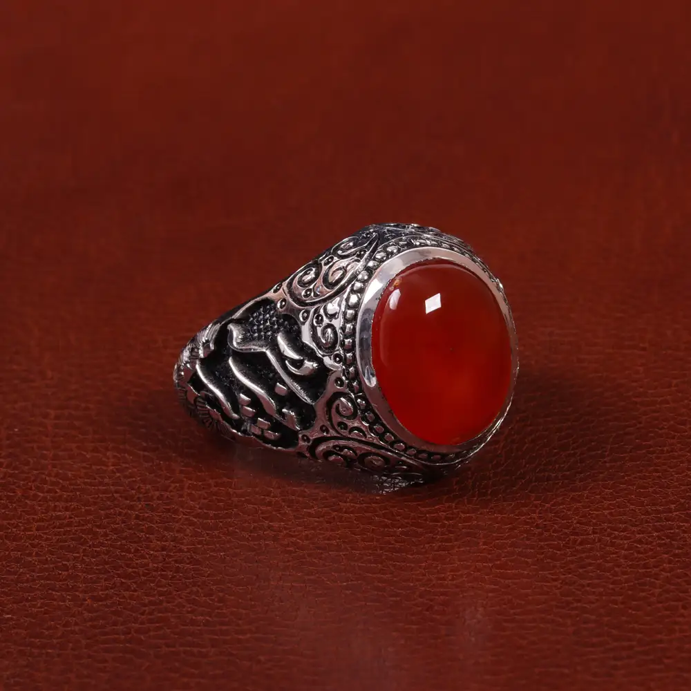 انگشتر عقیق مردانه کد 27820