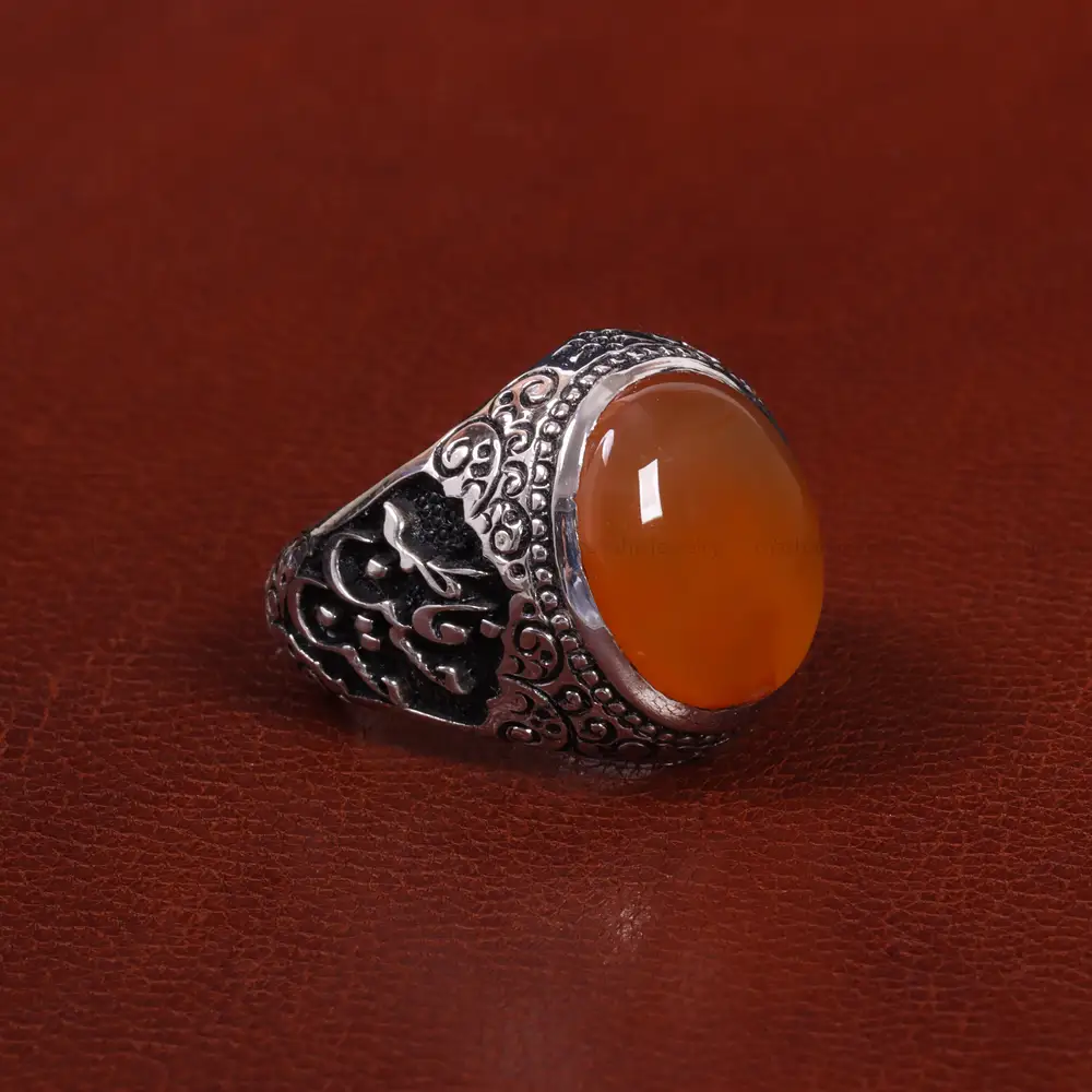 انگشتر عقیق مردانه کد 27821