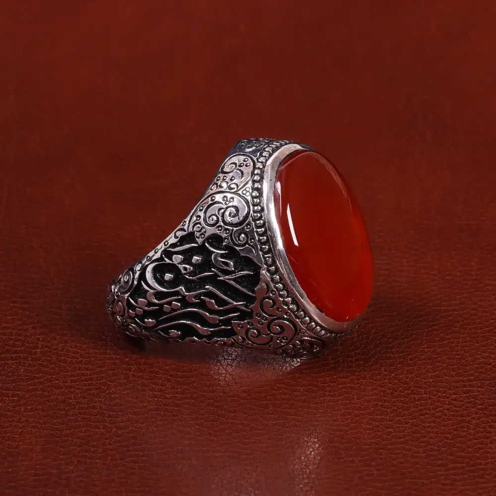 انگشتر عقیق مردانه کد 27825