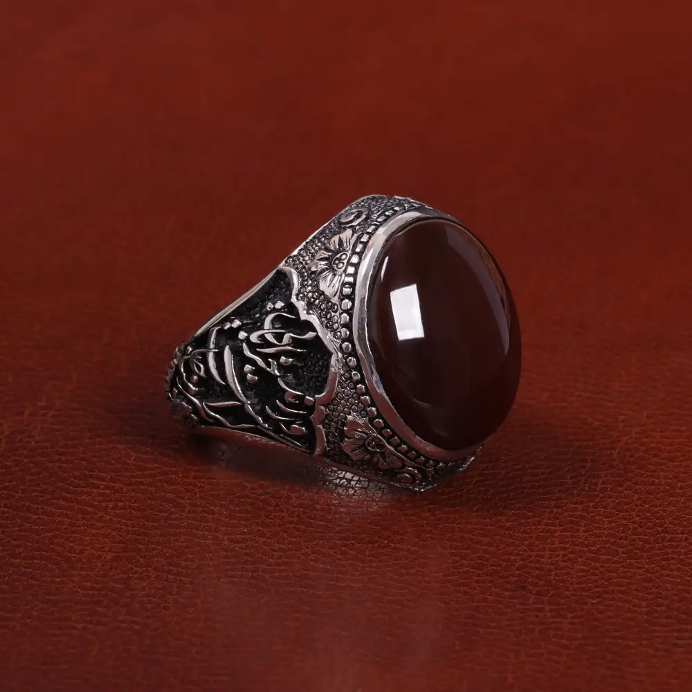 انگشتر عقیق مردانه کد 27827