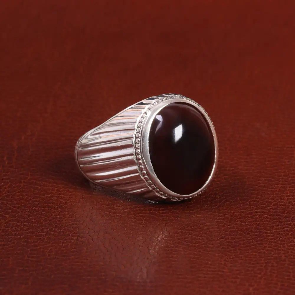 انگشتر عقیق مردانه کد 27828