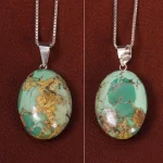 گردنبند فیروزه زنانه دورو تراش کد 27835