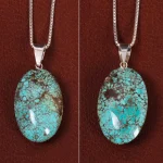 گردنبند فیروزه زنانه دورو تراش کد 27836