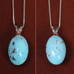 گردنبند فیروزه زنانه دورو تراش کد 27837