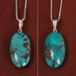 گردنبند فیروزه زنانه دورو تراش کد 27838