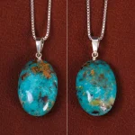 گردنبند فیروزه زنانه دورو تراش کد 27839