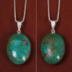 گردنبند فیروزه زنانه دورو تراش کد 27841