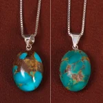 گردنبند فیروزه زنانه دورو تراش کد 27842