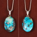 گردنبند فیروزه زنانه دورو تراش کد 27844