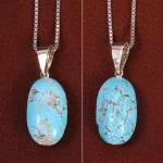 گردنبند فیروزه زنانه دورو تراش کد 27847