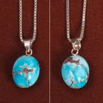 گردنبند فیروزه زنانه دورو تراش کد 27849