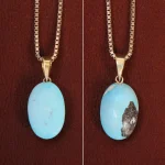 گردنبند فیروزه زنانه دورو تراش کد 27852