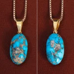 گردنبند فیروزه زنانه دورو تراش کد 27854