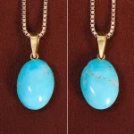 گردنبند فیروزه زنانه دورو تراش کد 27855