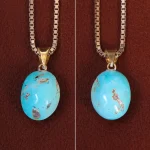 گردنبند فیروزه زنانه دورو تراش کد 27860