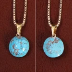 گردنبند فیروزه زنانه دورو تراش کد 27867