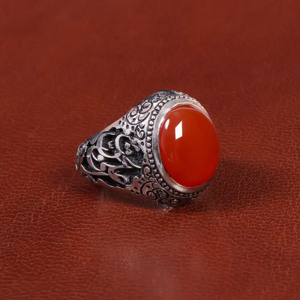 انگشتر عقیق مردانه کد 27900