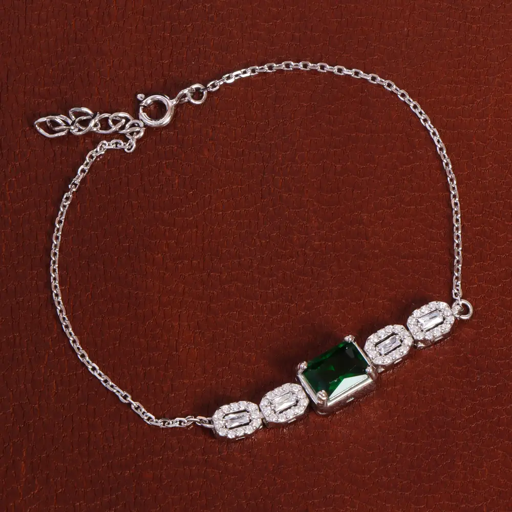 دستبند طرح زمرد زنانه کد 27902