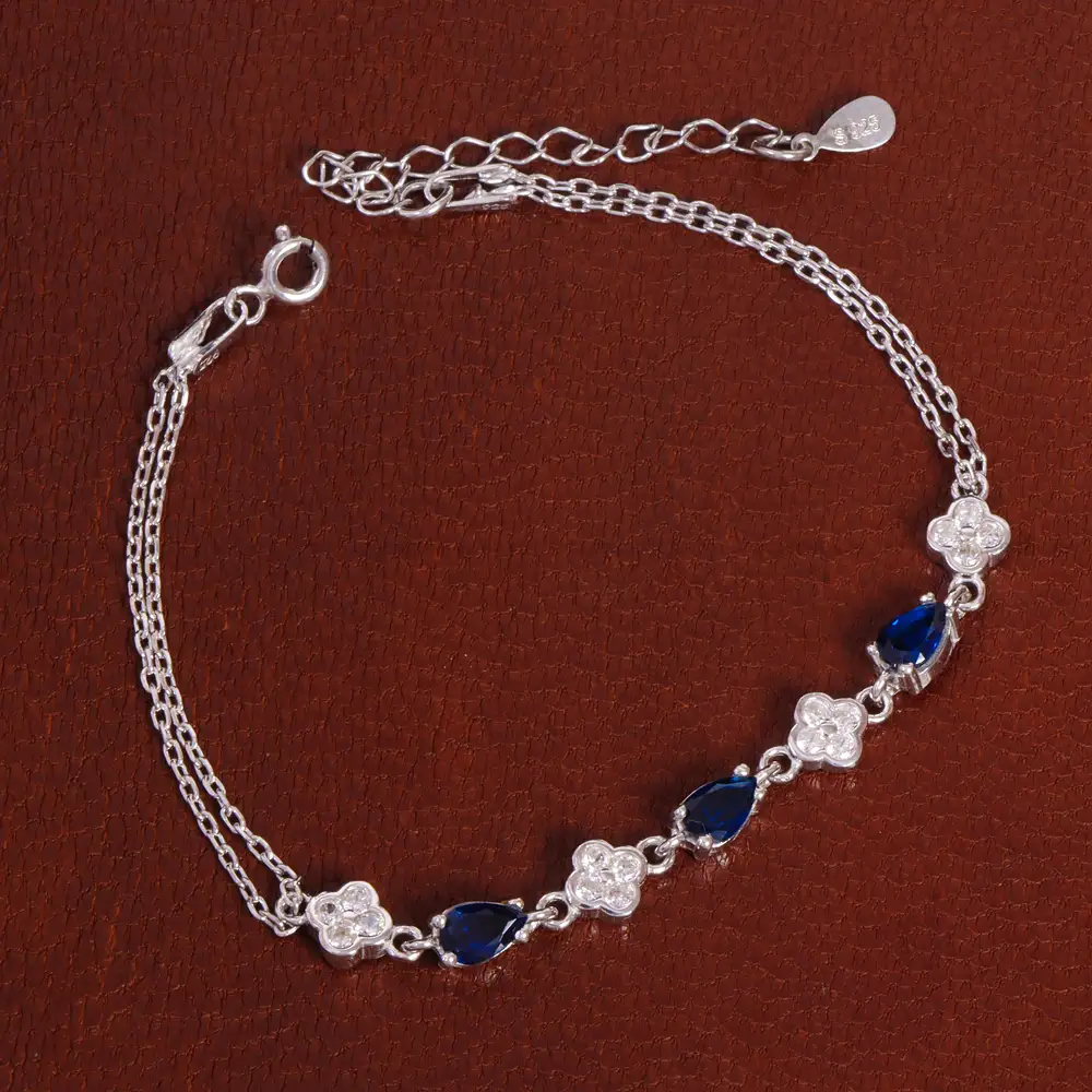 دستبند طرح یاقوت کبود زنانه کد 27905