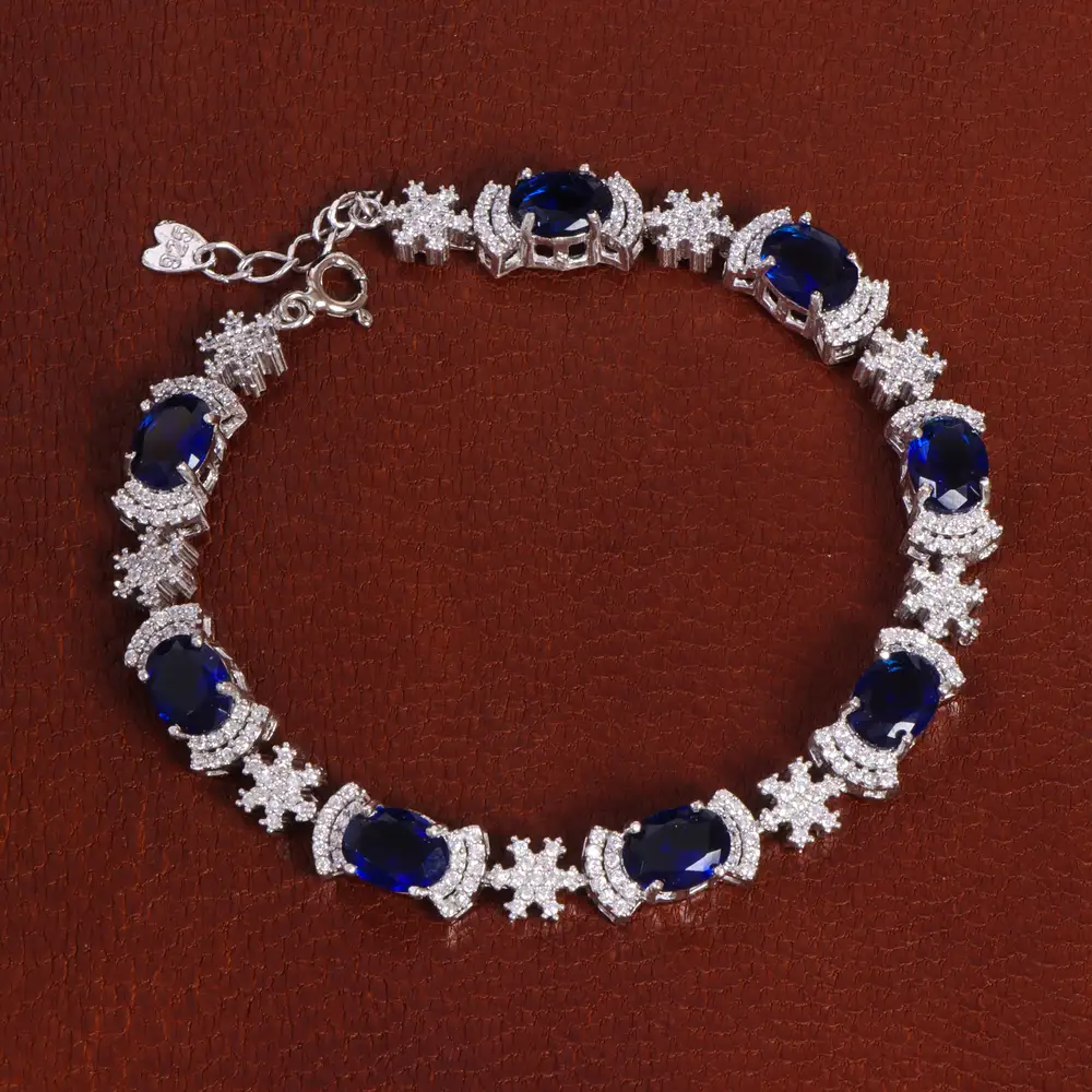 دستبند طرح یاقوت کبود زنانه کد 27908