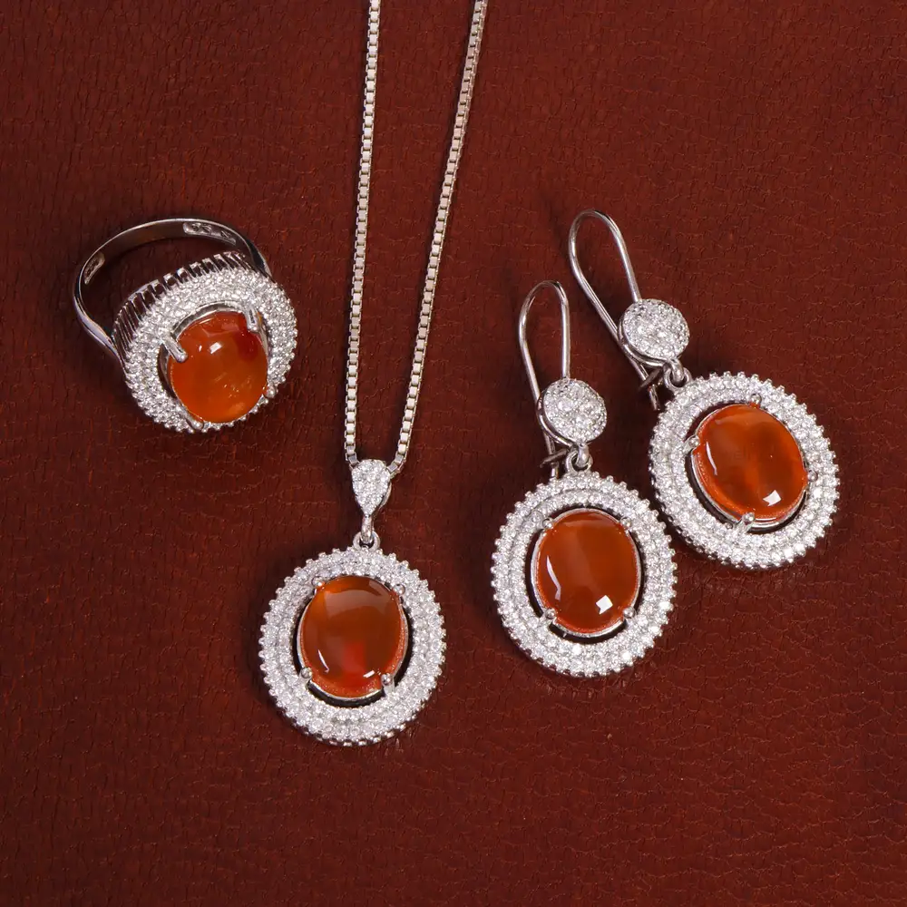 نیم ست عقیق زنانه کد 27909