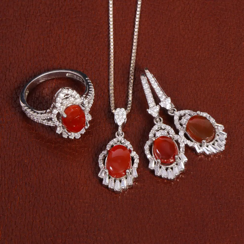 نیم ست عقیق زنانه کد 27913