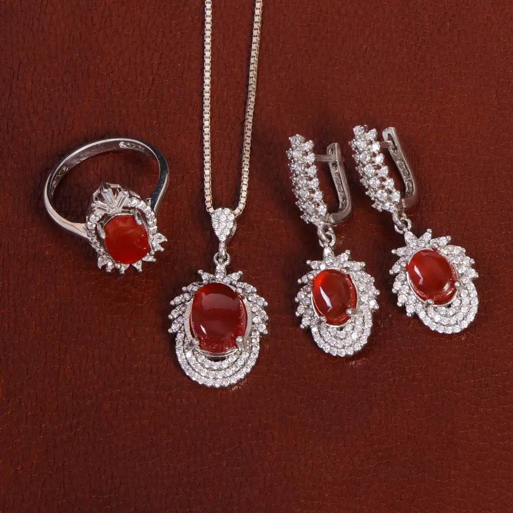 نیم ست عقیق زنانه کد 27914