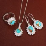 نیم ست فیروزه زنانه کد 27915