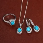 نیم ست فیروزه زنانه کد 27916