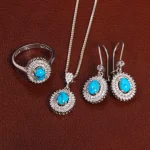 نیم ست فیروزه زنانه کد 27917