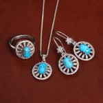 نیم ست فیروزه زنانه کد 27919