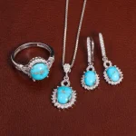 نیم ست فیروزه زنانه کد 27920