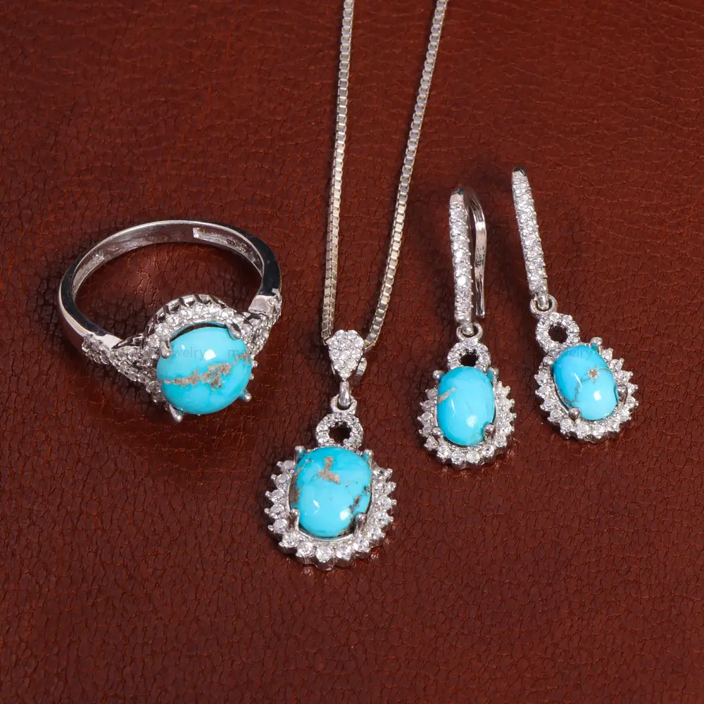 نیم ست فیروزه زنانه کد 27920