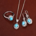 نیم ست فیروزه زنانه کد 27924