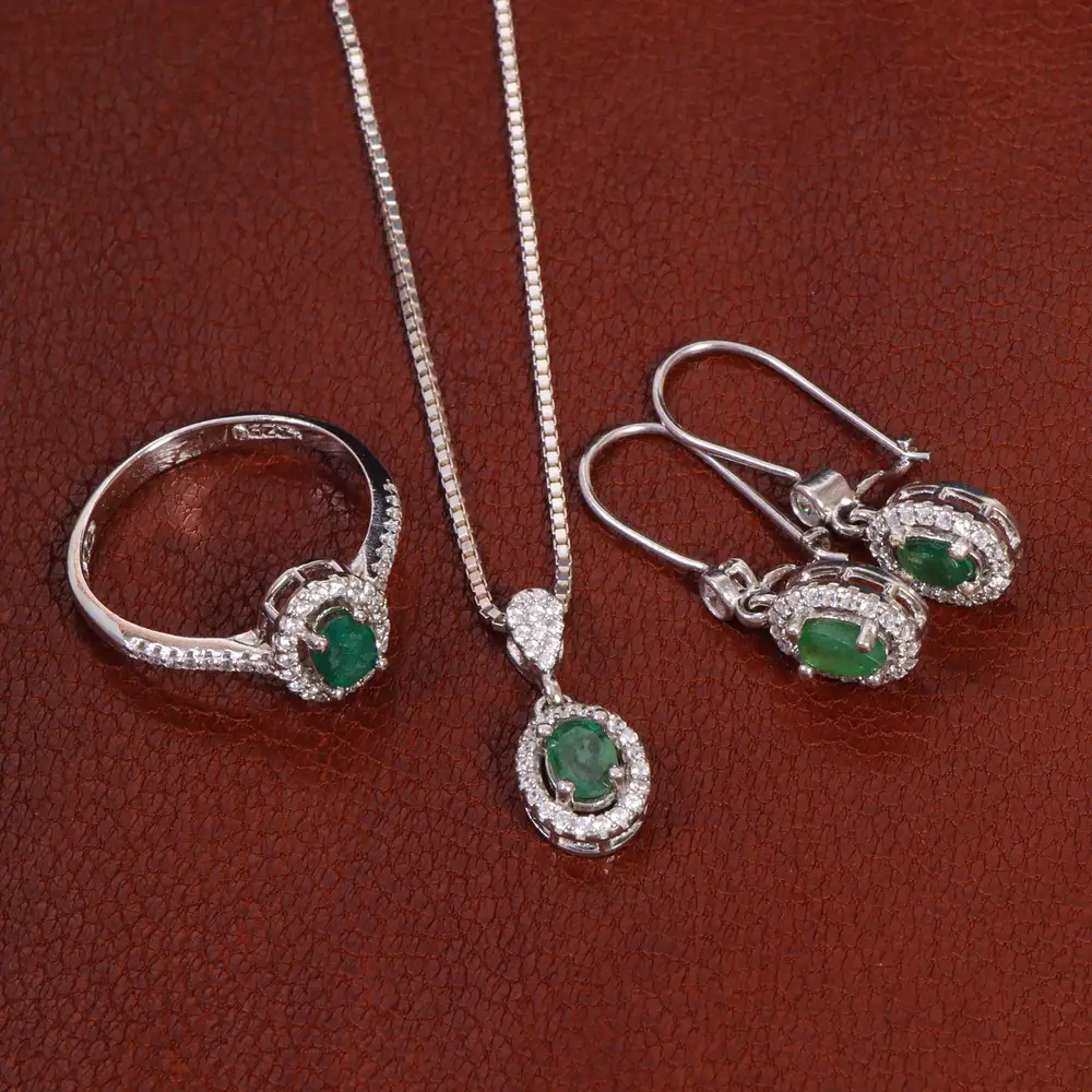 نیم ست زمرد زنانه کد 27939