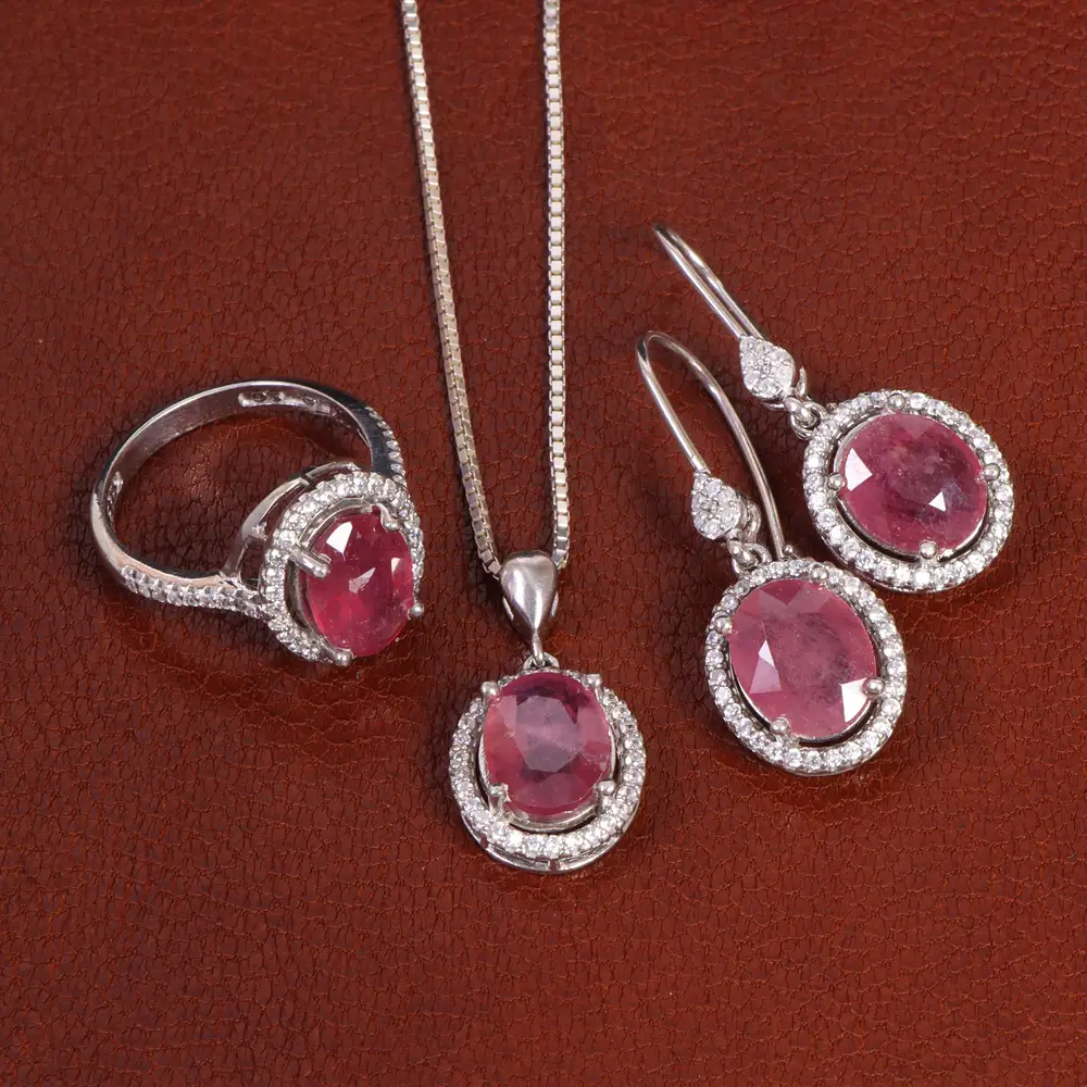 نیم ست یاقوت سرخ زنانه کد 27941