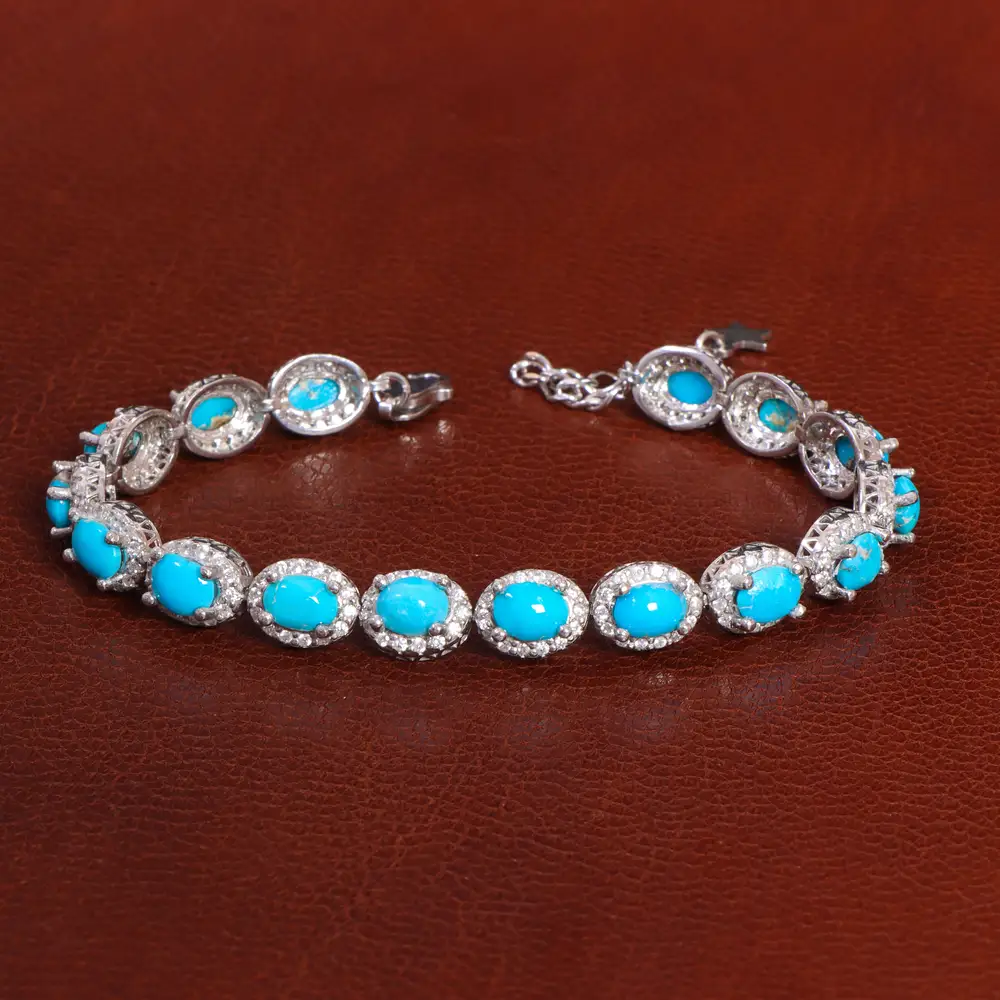 دستبند فیروزه زنانه کد 27950