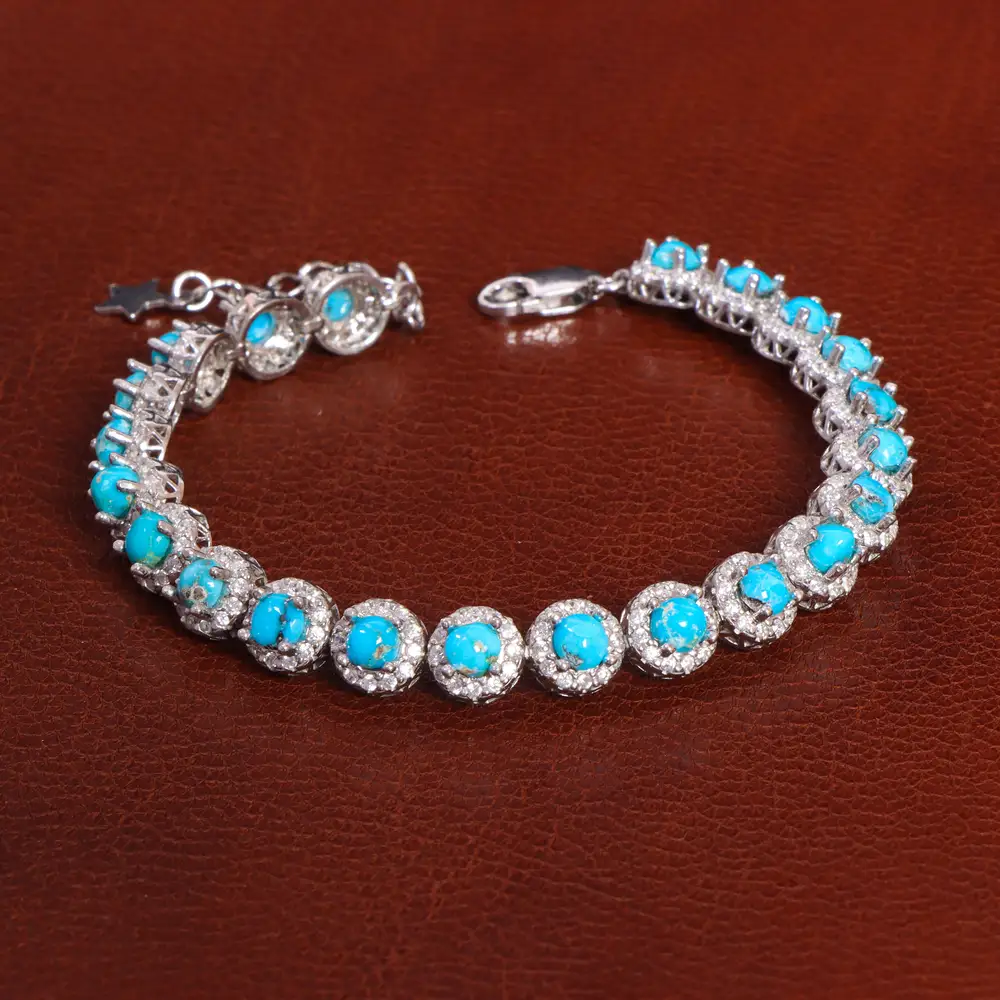 دستبند فیروزه زنانه کد 27957