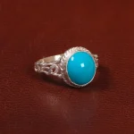 انگشتر فیروزه عجمی مردانه کد 27990