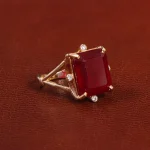 انگشتر یاقوت سرخ زنانه طلا کد 28058