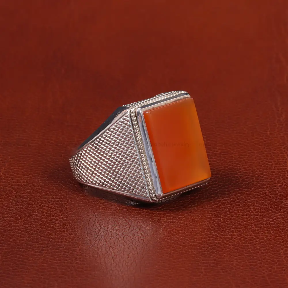 انگشتر عقیق مردانه کد 28268