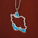 گردنبند فیروزه کوب طرح ایران کد 28407