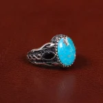 انگشتر فیروزه شجری مردانه کد 28538