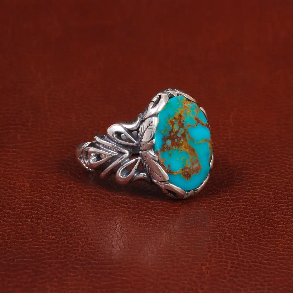 انگشتر فیروزه شجری مردانه کد 28546