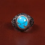 انگشتر فیروزه شجری مردانه کد 27805