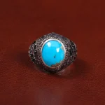 انگشتر فیروزه شجری مردانه کد 27808